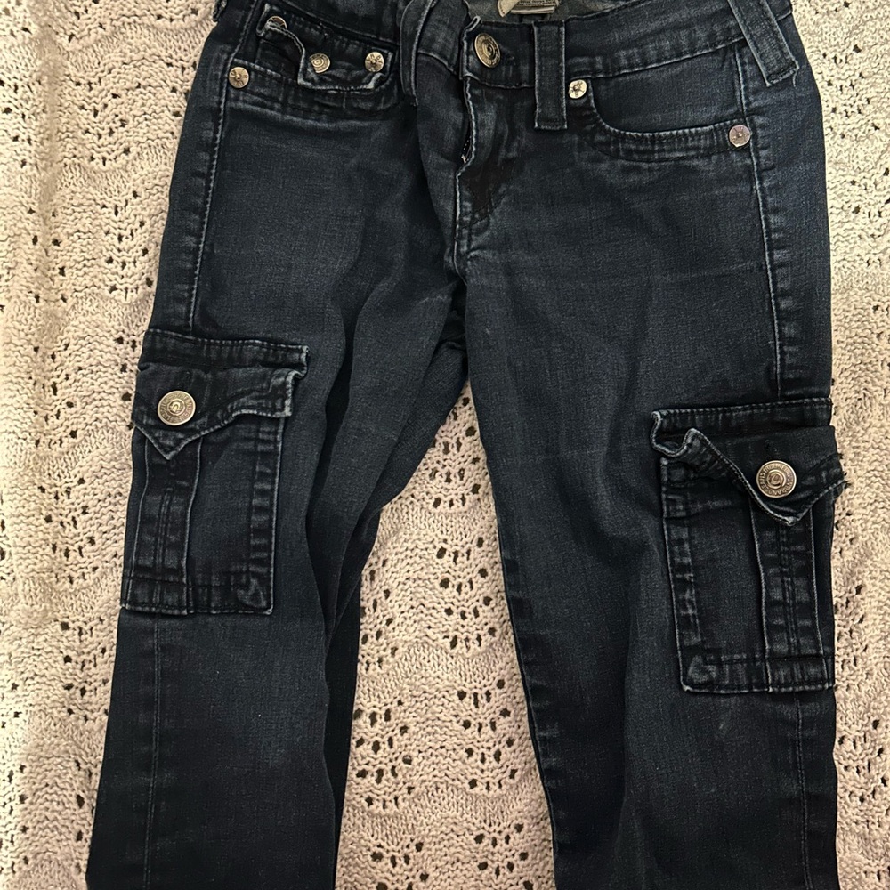 Dark Denim Cargo Pants